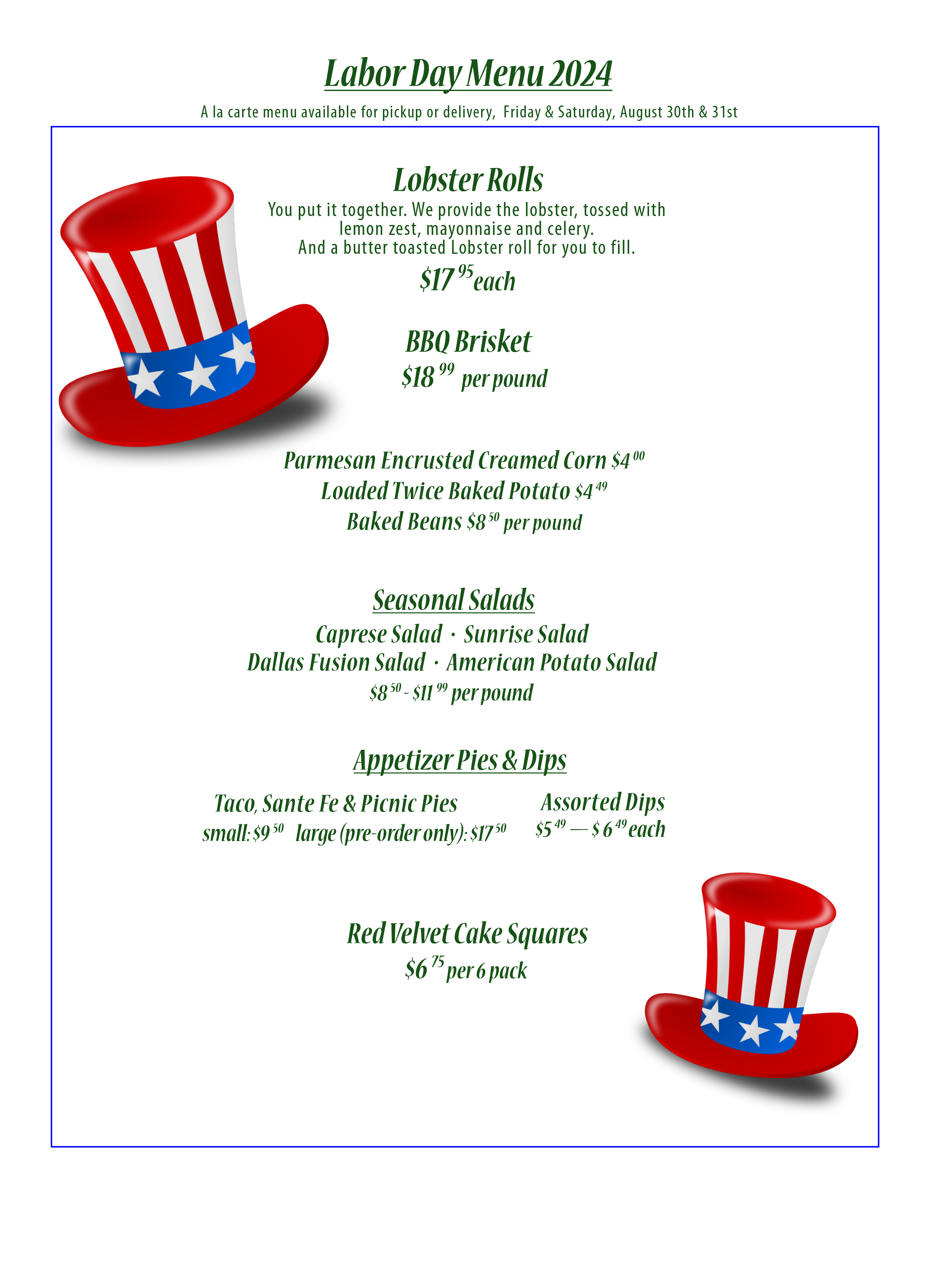Easter Menu